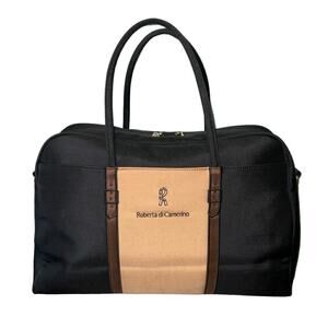 Roberta Di Camerino Nylon Overnight Travel Duffel Tote Bag Black